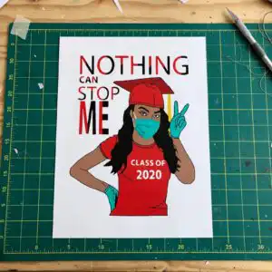 black girl graduate class of 2020 nothing can stop me quarantine design black girl graduate svg design printed on a plain product mockup