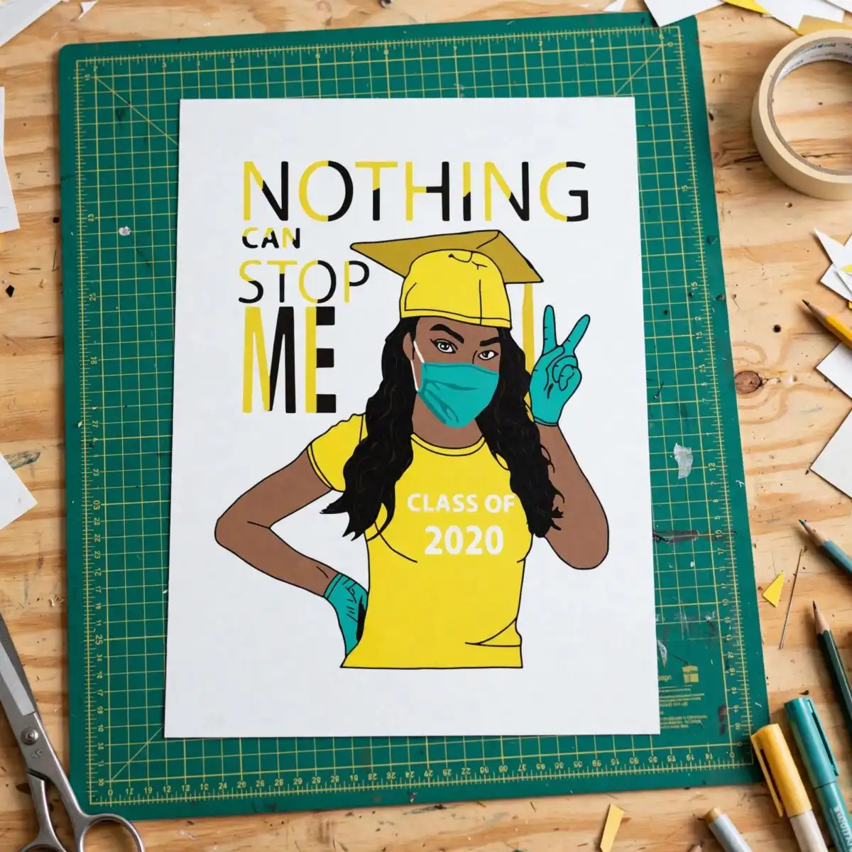 graduation svg files design printed on a plain product mockup