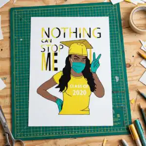 graduation svg files design printed on a plain product mockup