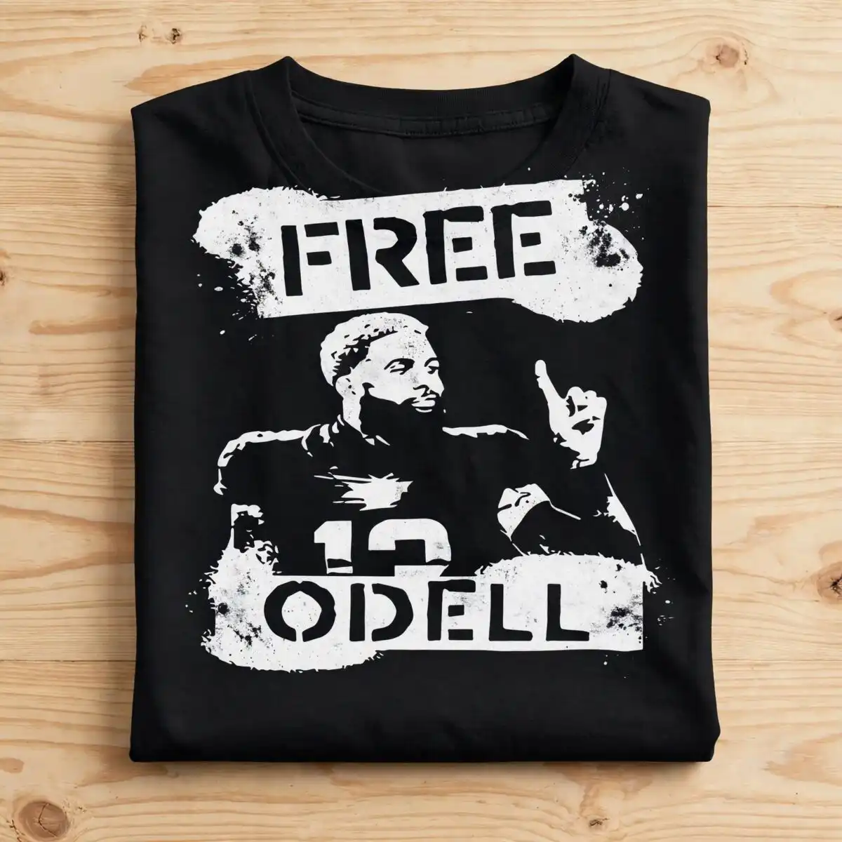 football player svg design printed on a plain product mockup