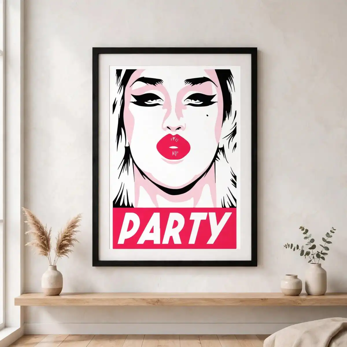 party svg stylized portrait of a woman's face for shirts, totes and mugs party svg design printed on a plain product mockup