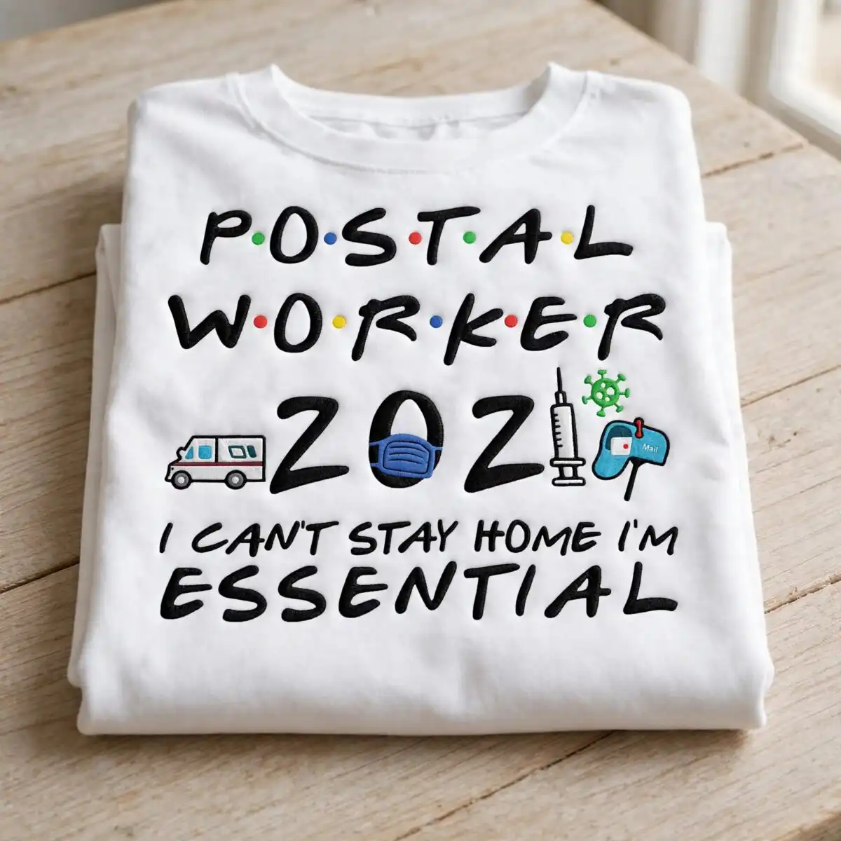 postal worker appreciation svg design printed on a plain product mockup