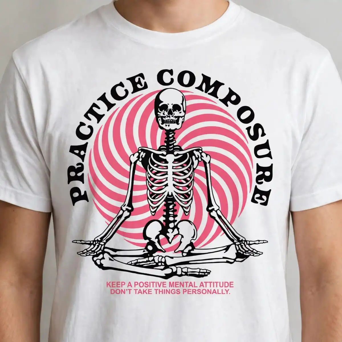 skeleton seated svg design printed on a plain product mockup