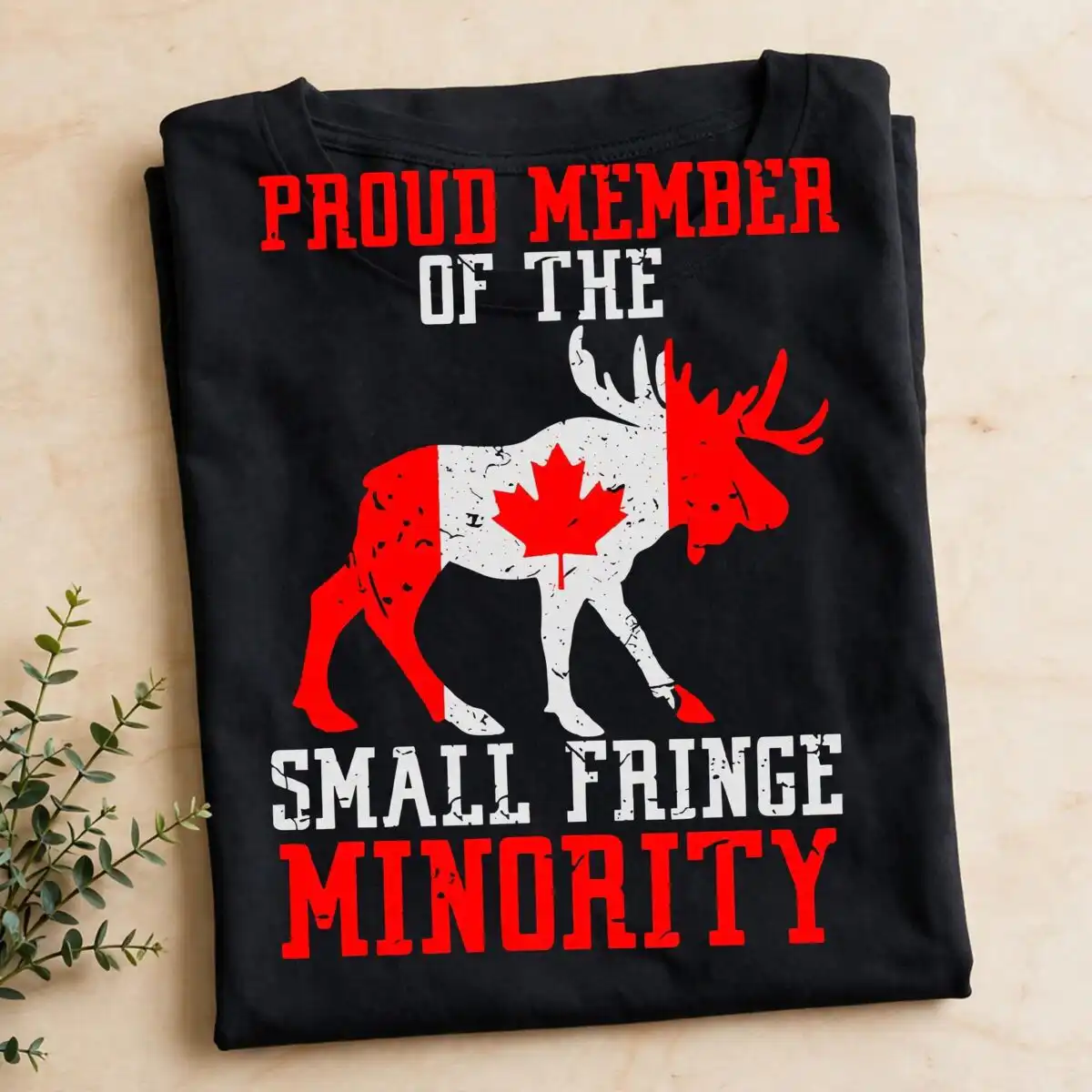 moose silhouette filled canadian svg design printed on a plain product mockup