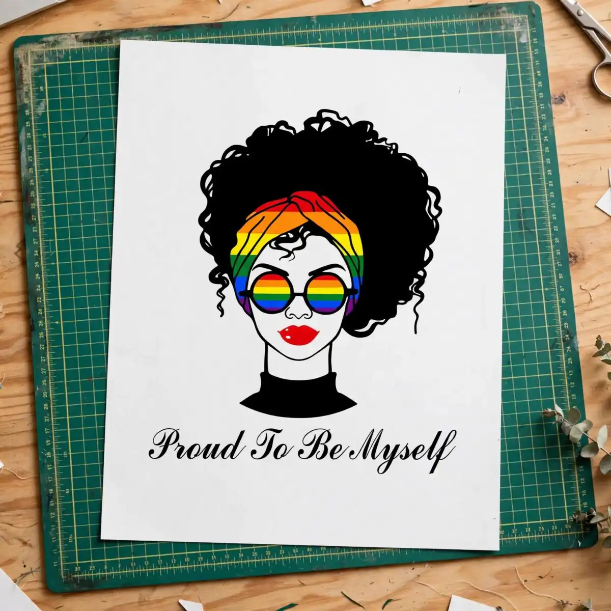 woman's head silhouette png design printed on a plain product mockup