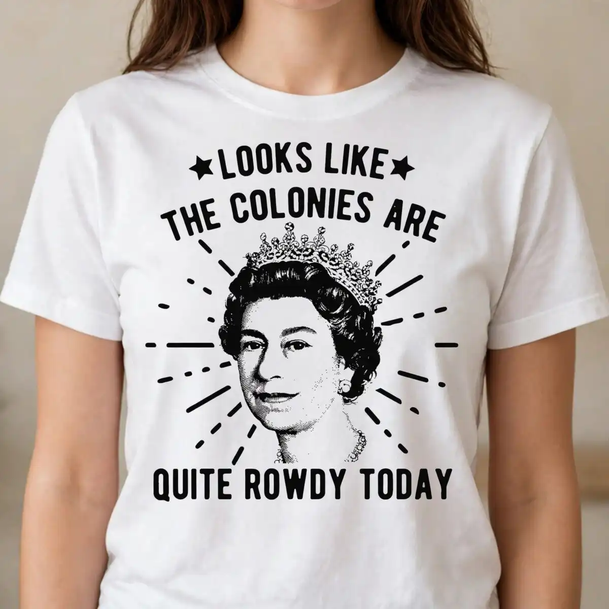 black and white halftone portrait quote shirt design, independence day funny sayings for black white halftone portrait svg design printed on a plain product mockup