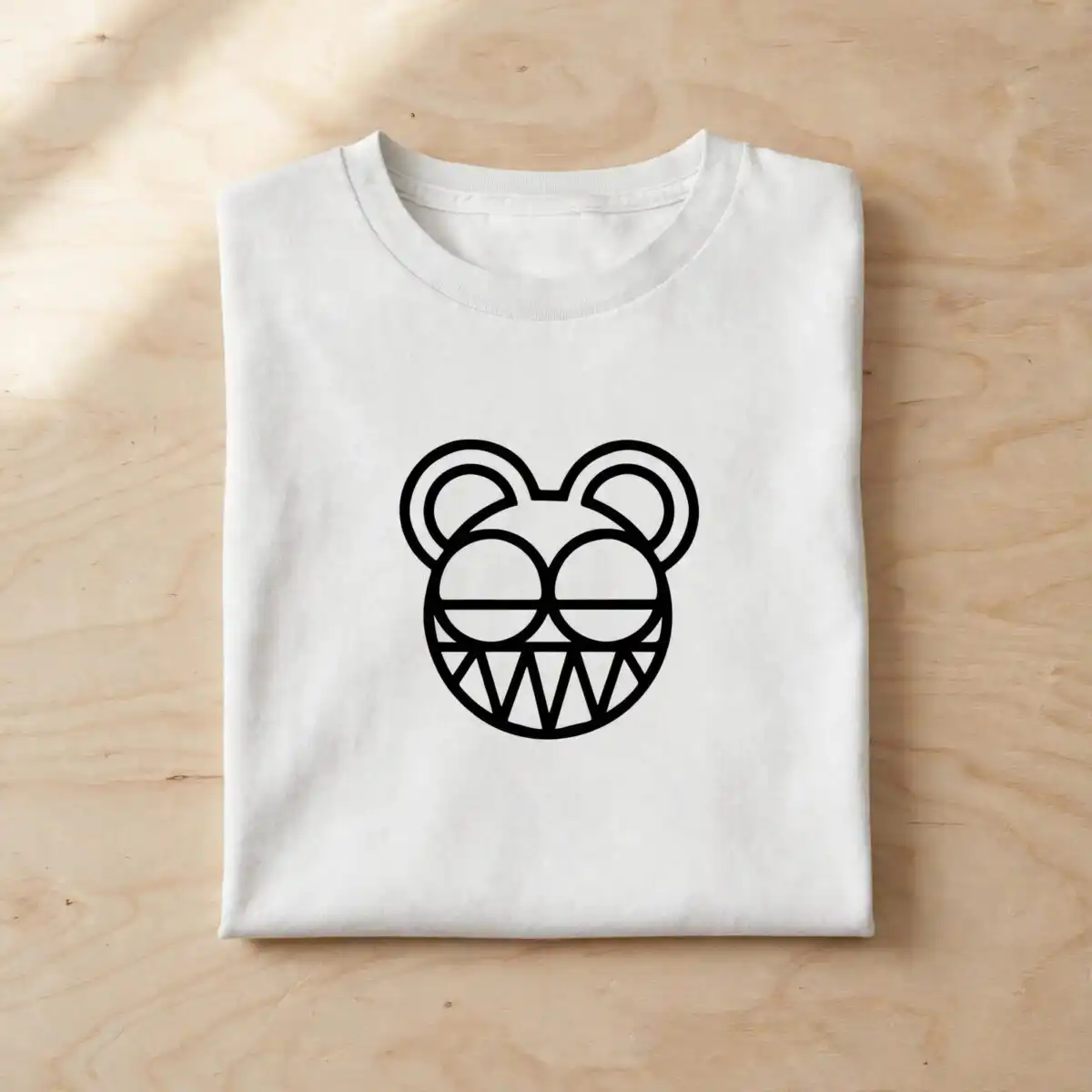 radiohead three outlined round face svg quotes design for cricut funny shirts and vinyl cricut funny svg quotes design printed on a plain product mockup