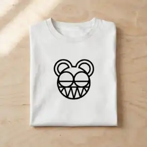 radiohead three outlined round face svg quotes design for cricut funny shirts and vinyl cricut funny svg quotes design printed on a plain product mockup