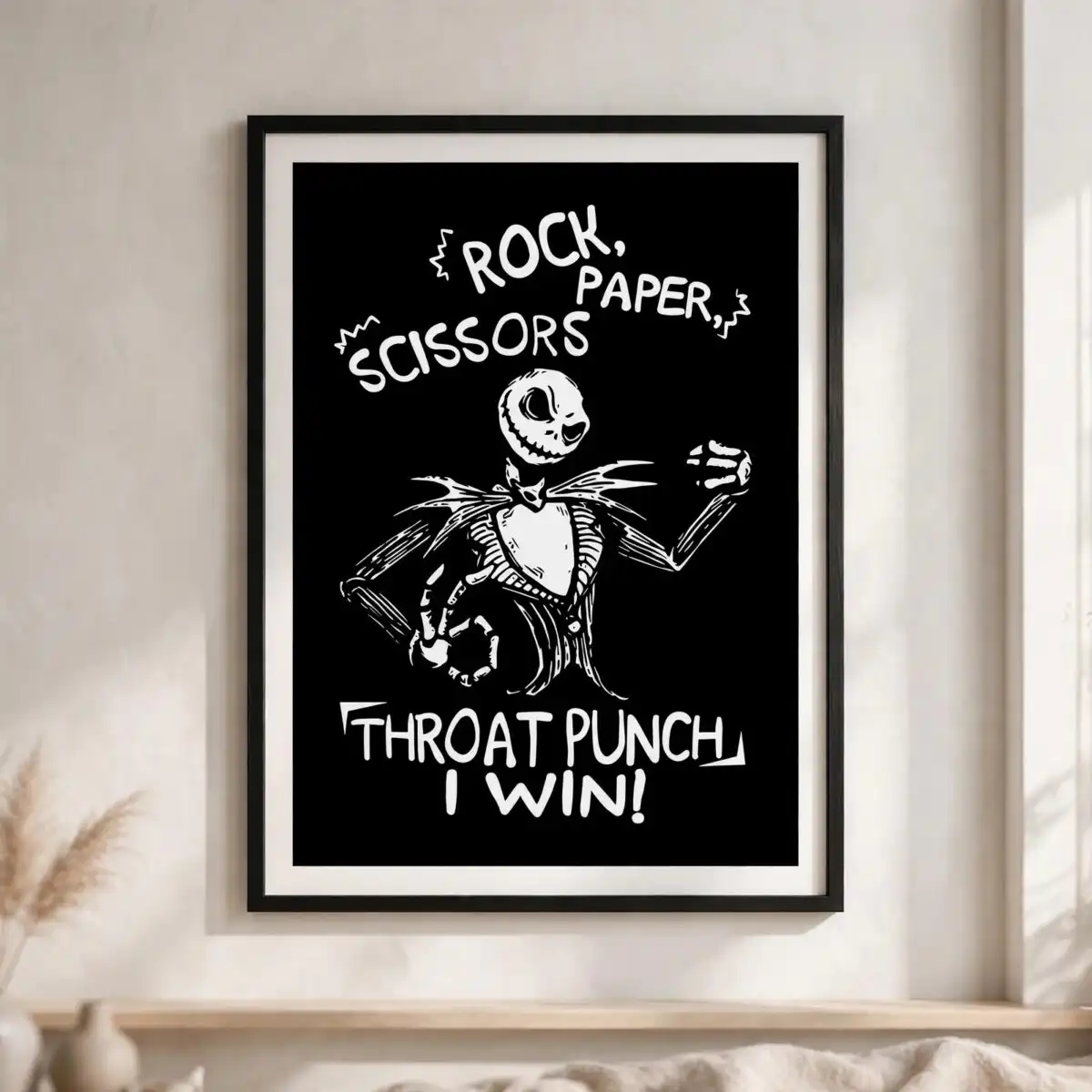 rock paper scissors pumpkin skeleton white line art svg for halloween shirts and tumblers white line svg design printed on a plain product mockup