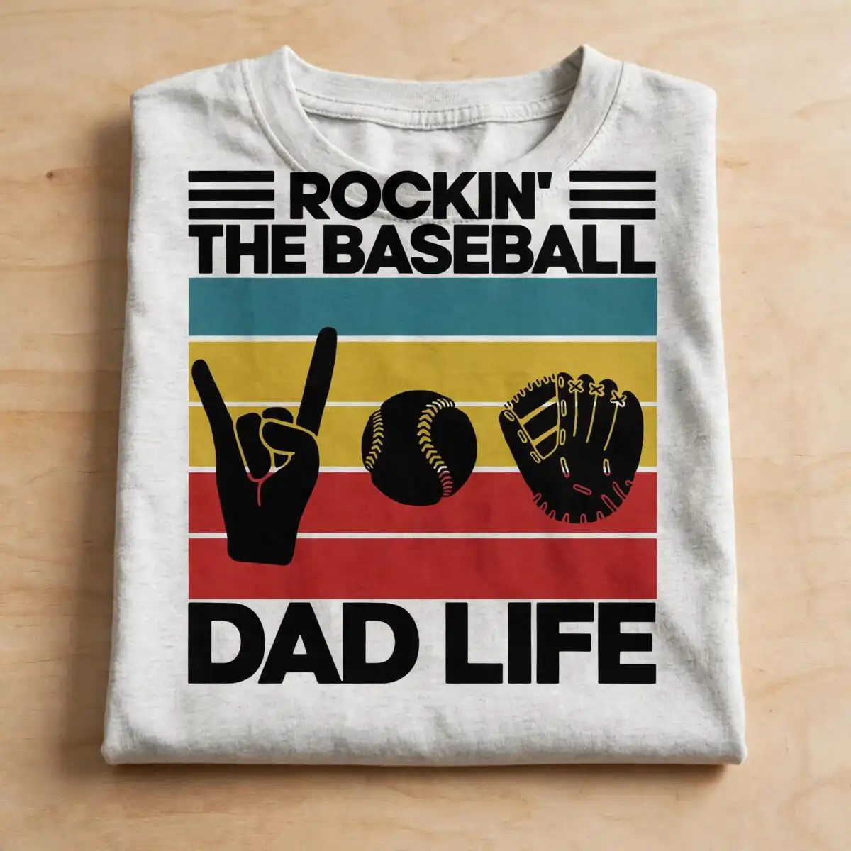 baseball dad shirt svg design printed on a plain product mockup