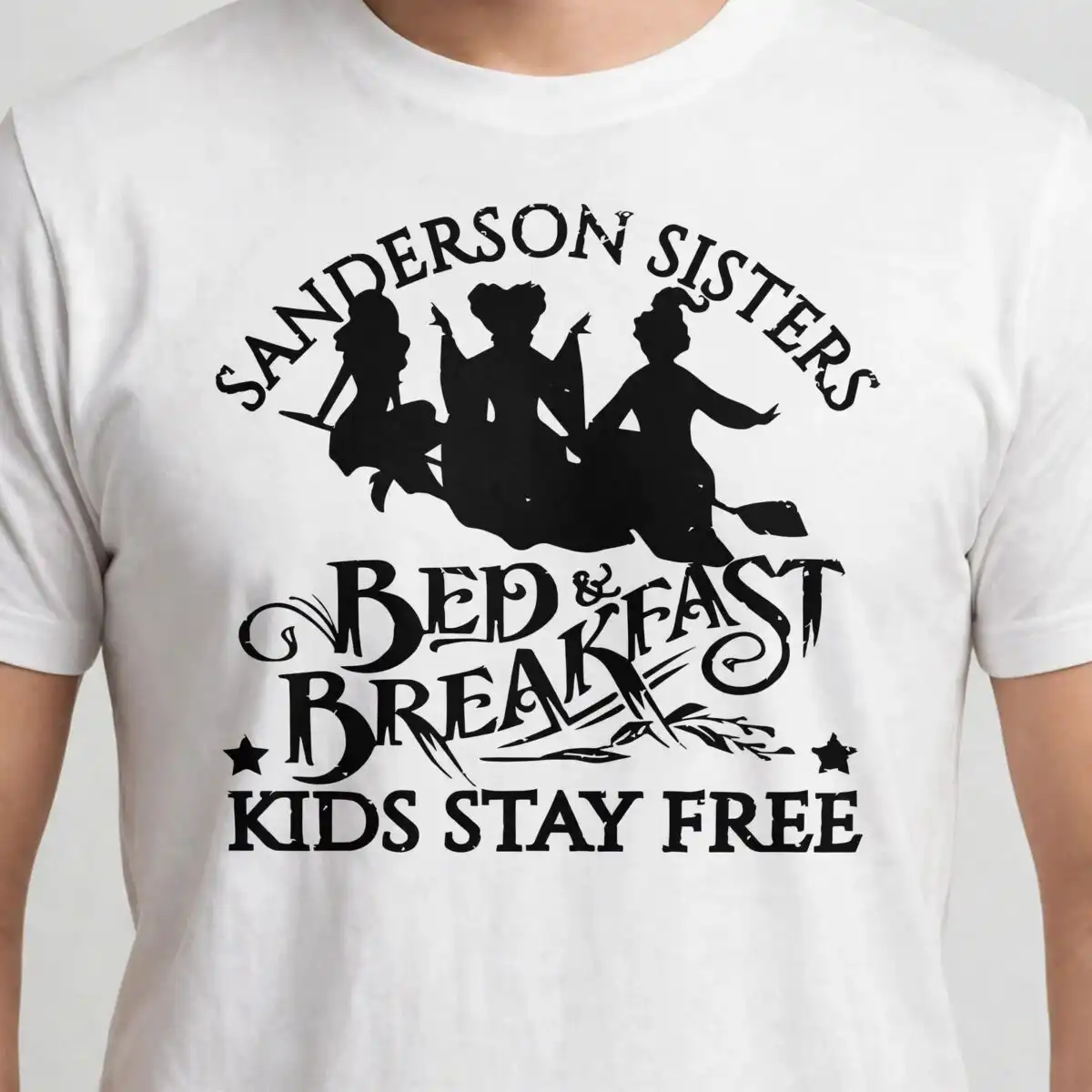 sanderson sisters broom badge in black and white, a halloween svg for kids shirts, mugs halloween svg for kids design printed on a plain product mockup
