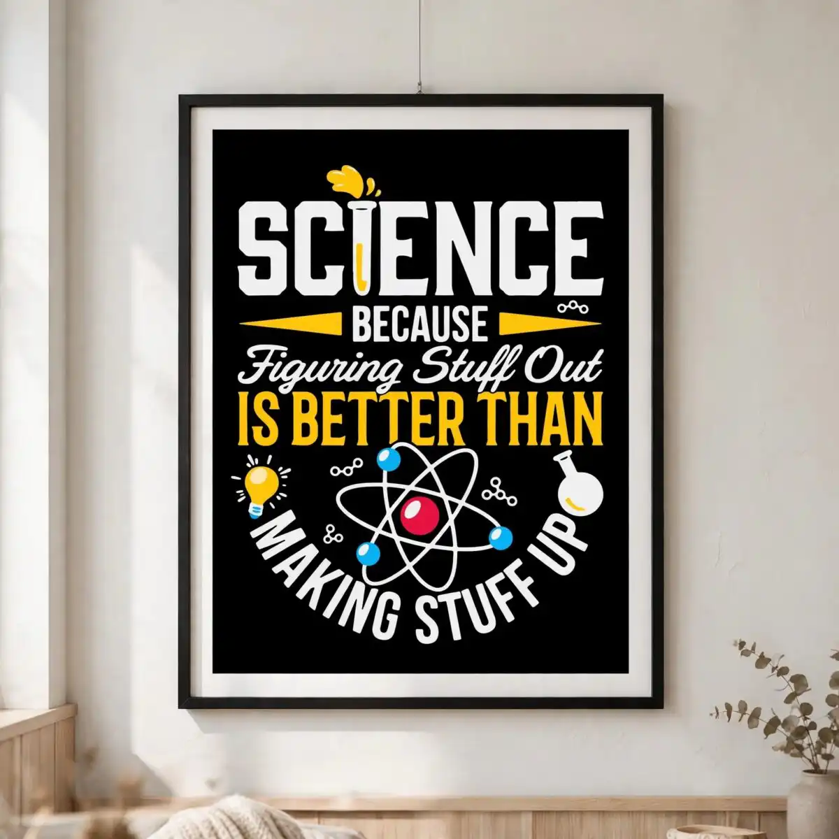 science themed slogan science svg design printed on a plain product mockup