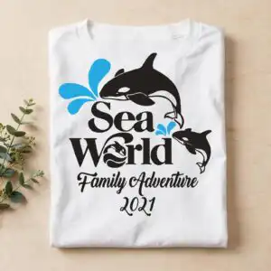 two orca svg design printed on a plain product mockup