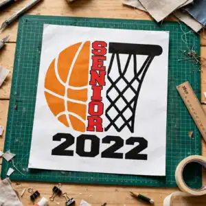 basketball with net svg design printed on a plain product mockup