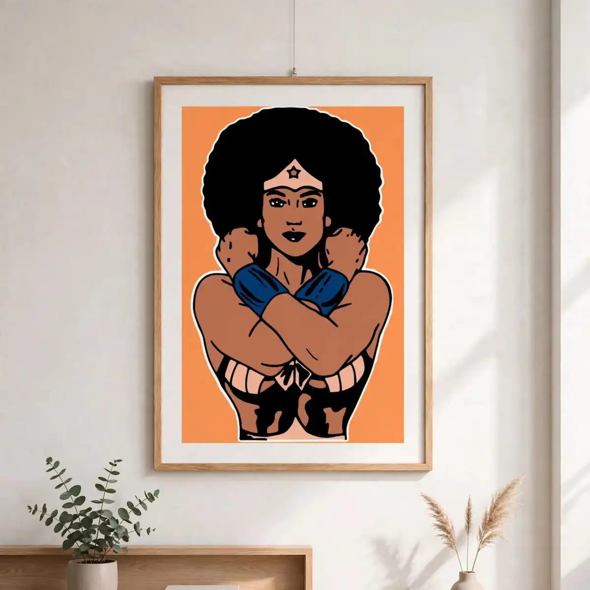 stylized illustration woman large cut file design printed on a plain product mockup