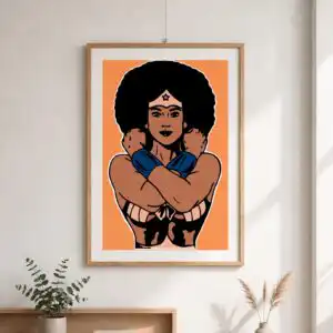 stylized illustration woman large cut file design printed on a plain product mockup