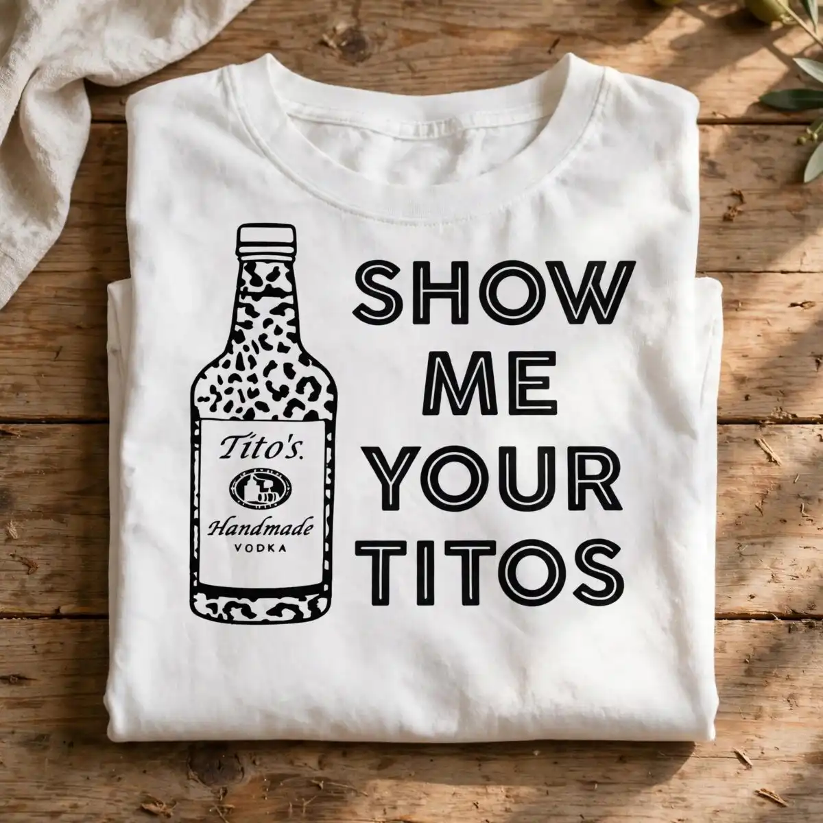party bottle silhouette leopard spot png design printed on a plain product mockup