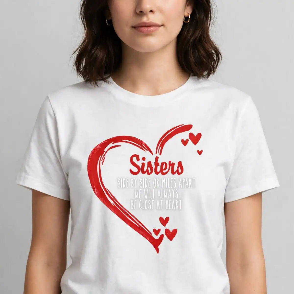 sisters love quote inside brush heart design for sisters day sisters love quote inside svg design printed on a plain product mockup