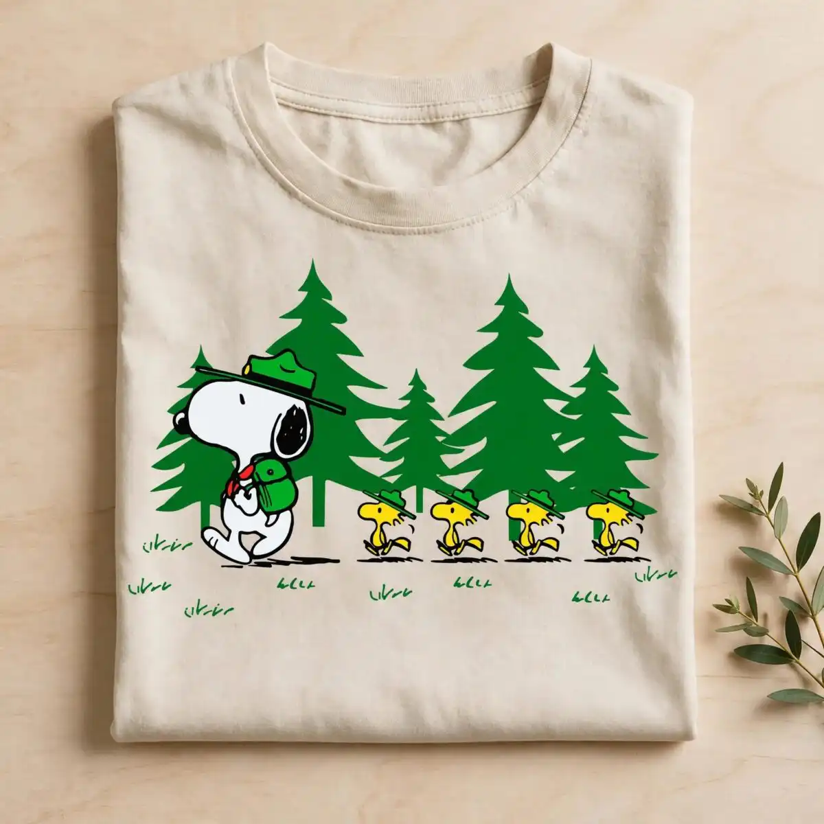 snoopy and woodstock png design printed on a plain product mockup
