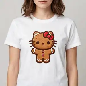 gingerbread hello kitty christmas set - cute cartoon cats png for sublimation gingerbread hello kitty png design printed on a plain product mockup