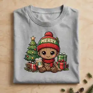 marvel avenger christmas png design printed on a plain product mockup