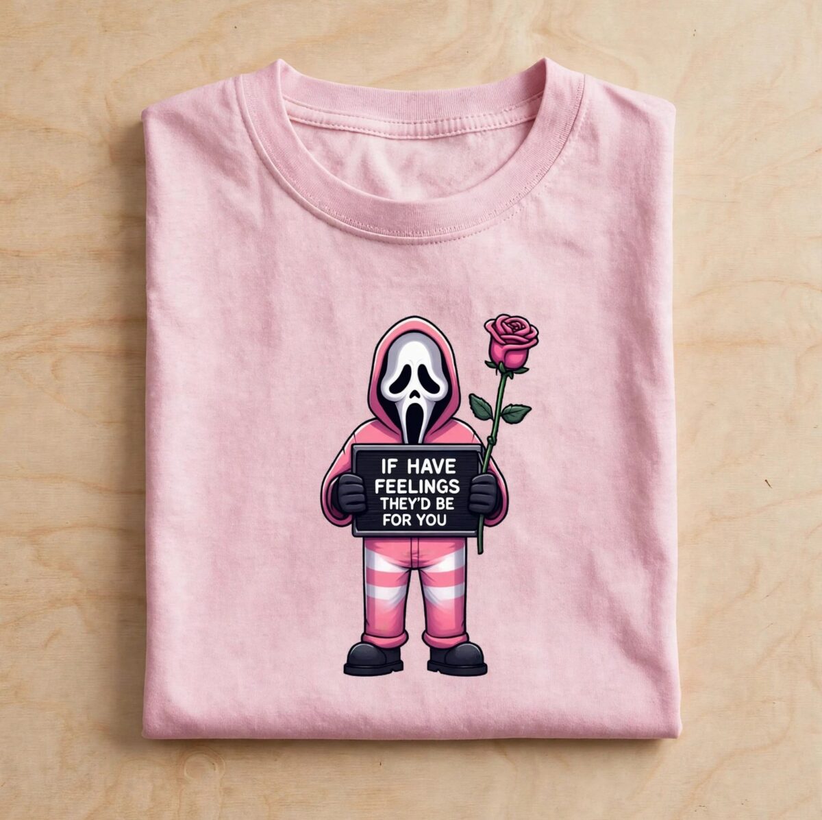 cute chibi horror movies valentine mugshot characters for sublimation horror movies png design printed on a plain product mockup