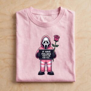 cute chibi horror movies valentine mugshot characters for sublimation horror movies png design printed on a plain product mockup