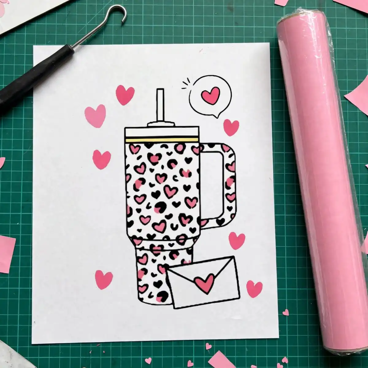 retro obsessive cup disorder valentine's day png tumbler pattern collection retro obsessive cup disorder png design printed on a plain product mockup
