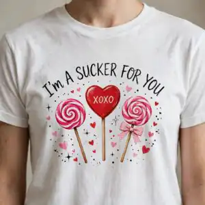 i'm a sucker for you valentine lollipop trio png design for shirts, mugs and tumblers vlt22122340 i'm sucker you png design printed on a plain product mockup