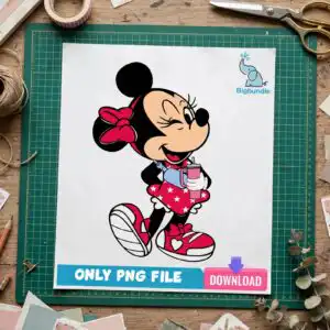 cartoon mouse face png design printed on a plain product mockup