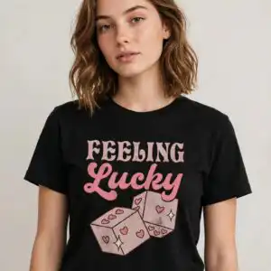 vlt23122393 feeling lucky retro dice hearts sublimation png art vlt23122393 feeling lucky png design printed on a plain product mockup