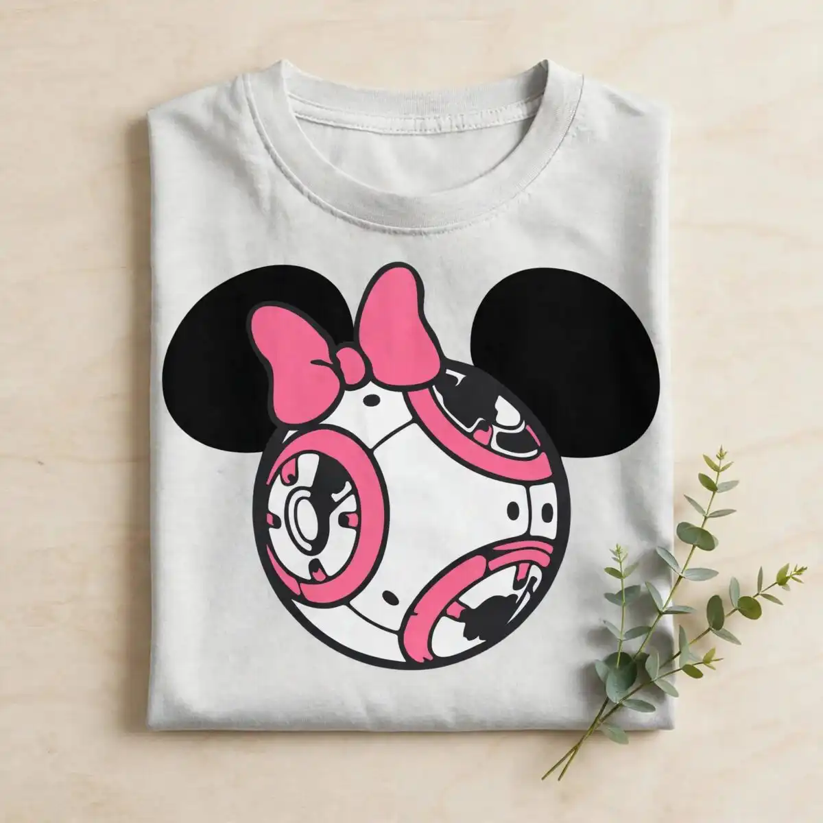 minnie mouse head outline png design printed on a plain product mockup