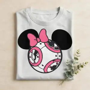 minnie mouse head outline png design printed on a plain product mockup