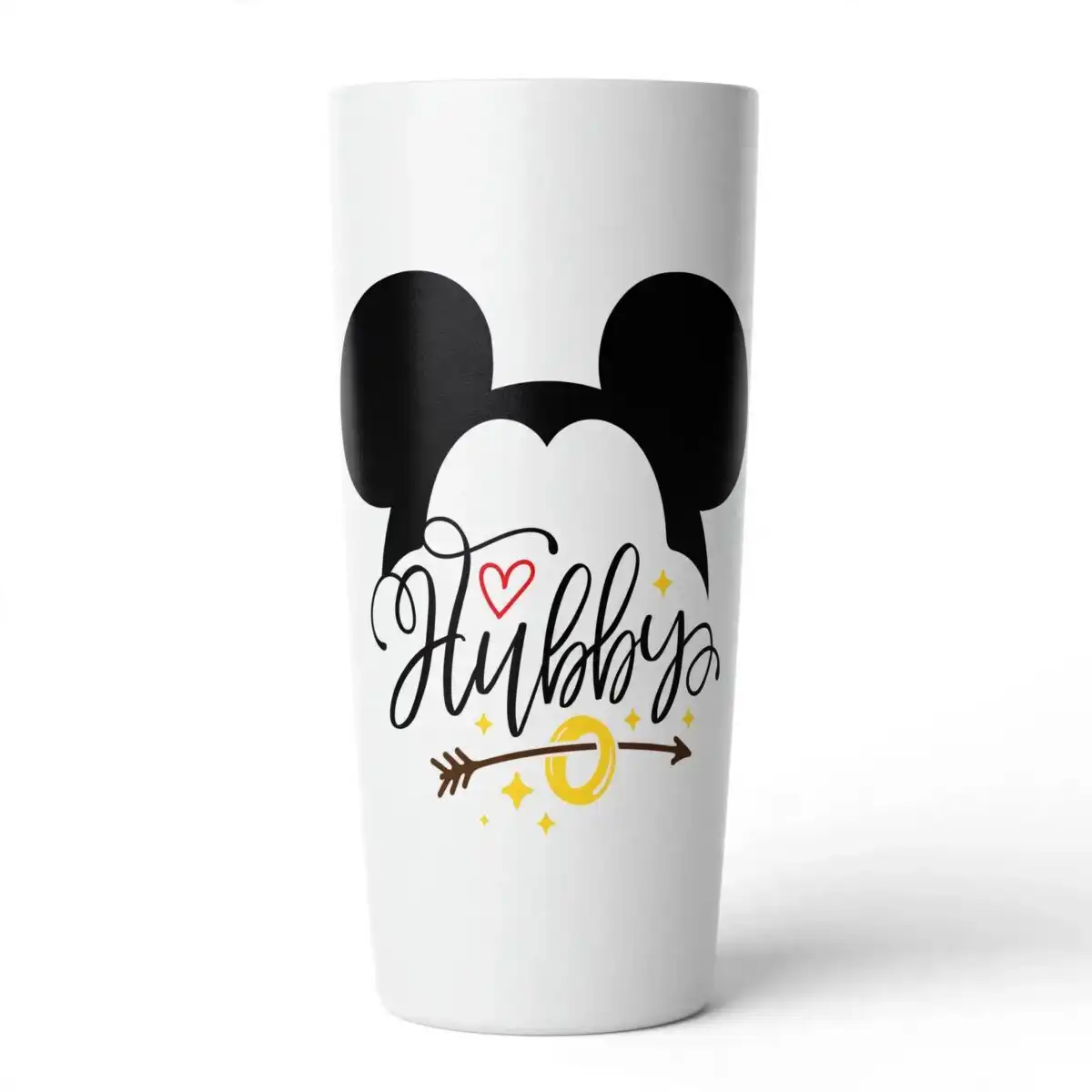 hubby wedding ring black and white round-eared head png for shirts, mugs and gifts wedding ring black and white png design printed on a plain product mockup