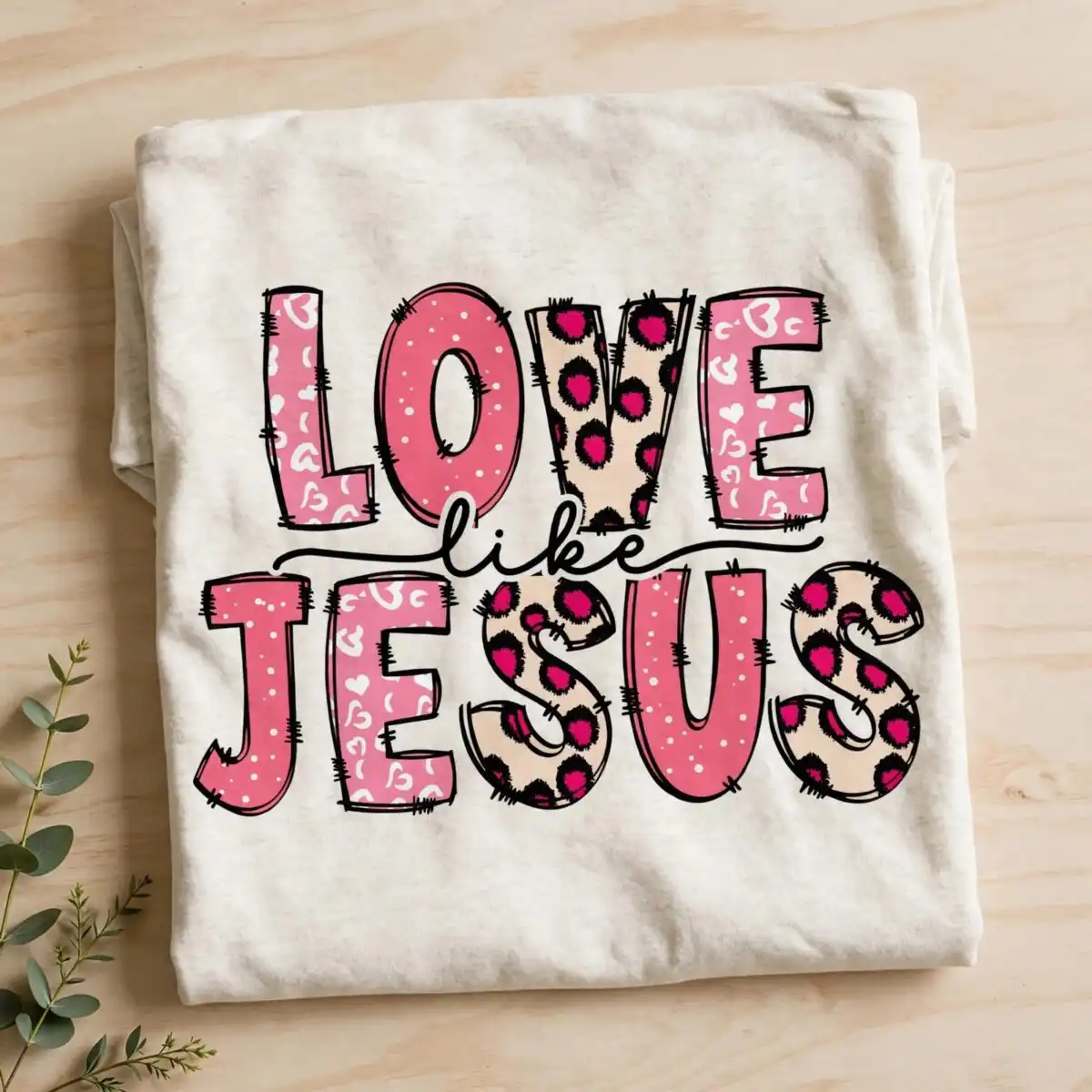 lettering reading love like png design printed on a plain product mockup
