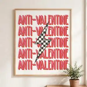 repeated anti valentine lettering png design printed on a plain product mockup