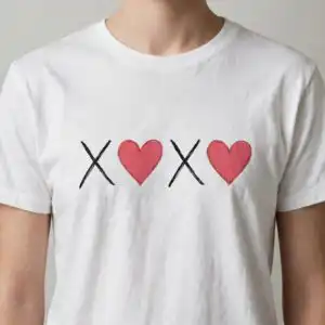 xoxo valentine's day minnie mouse style head sublimation design, mickey and minnie mouse xoxo clipart png design printed on a plain product mockup