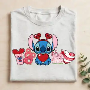 stitch valentine xoxo sublimation design for shirts, tumblers and stickers stitch valentine xoxo png sublimation design printed on a plain product mockup