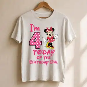 disney birthday girl svg design printed on a plain product mockup