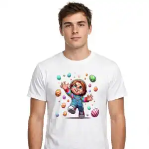 horror easter trending png - 20 chibi figures with easter eggs and baskets horror easter trending png design printed on a plain product mockup