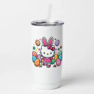 easter rabbit cartoon images png grid of 16 kawaii cat characters with pink bows and bunny rabbit cartoon images png design printed on a plain product mockup