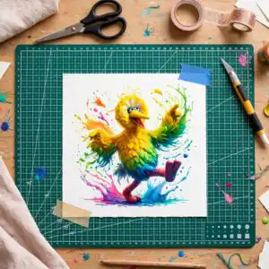 sesame street png images design printed on a plain product mockup