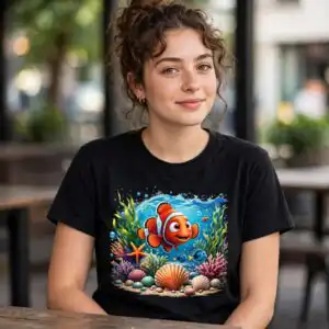 finding nemo png images design printed on a plain product mockup
