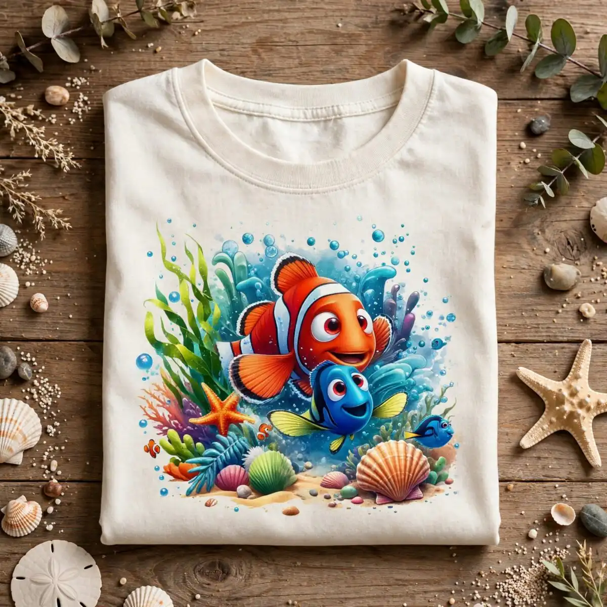 finding nemo png images design printed on a plain product mockup