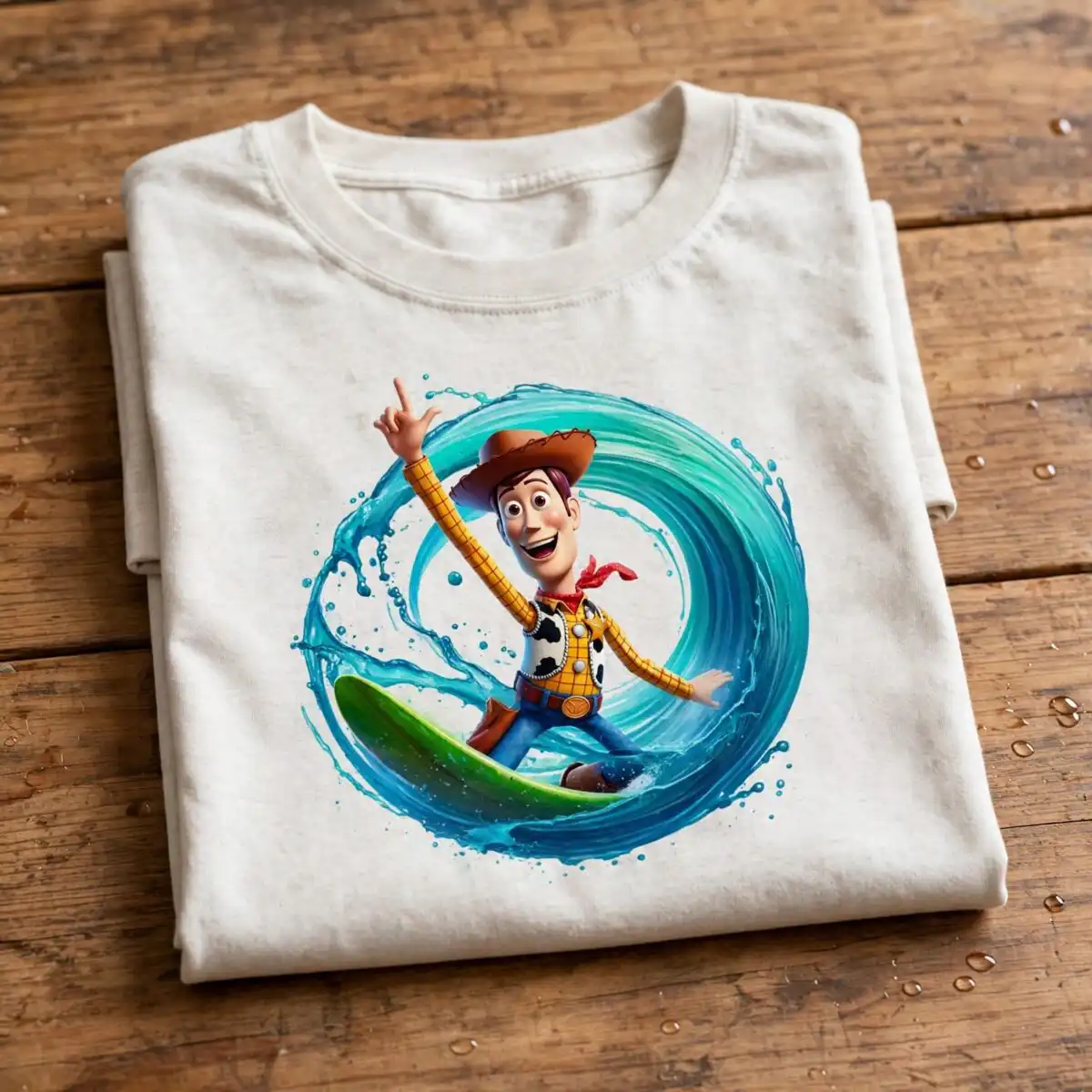 watercolor toy story png design printed on a plain product mockup