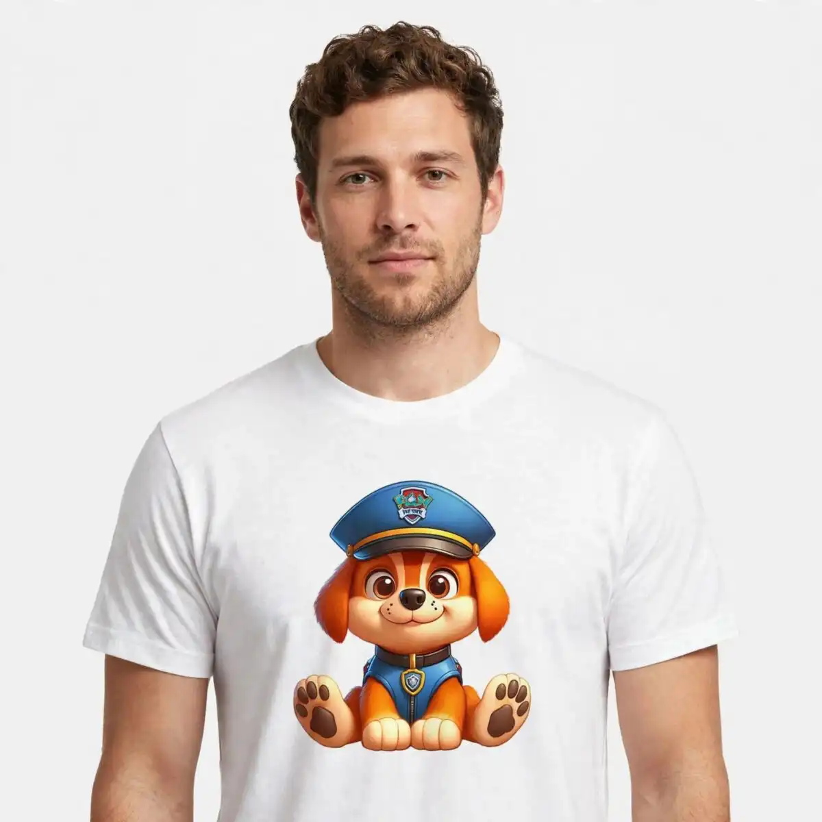 paw patrol png images design printed on a plain product mockup
