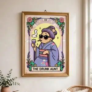 funny cartoon tarot cards with bold borders png for shirts and mugs tarot card border png design printed on a plain product mockup