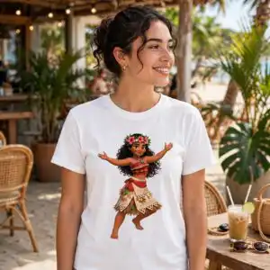 moana disney png preview with chibi polynesian girl for birthday sublimation moana disney png design printed on a plain product mockup