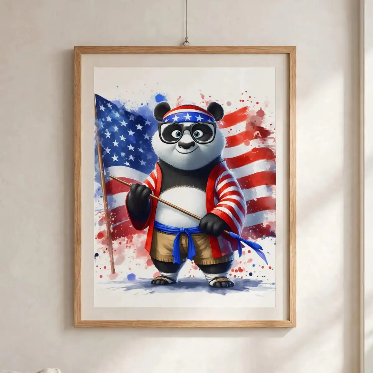 kungfu panda american 4th png design printed on a plain product mockup