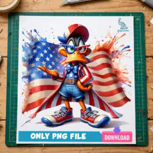 daffy duck png design printed on a plain product mockup